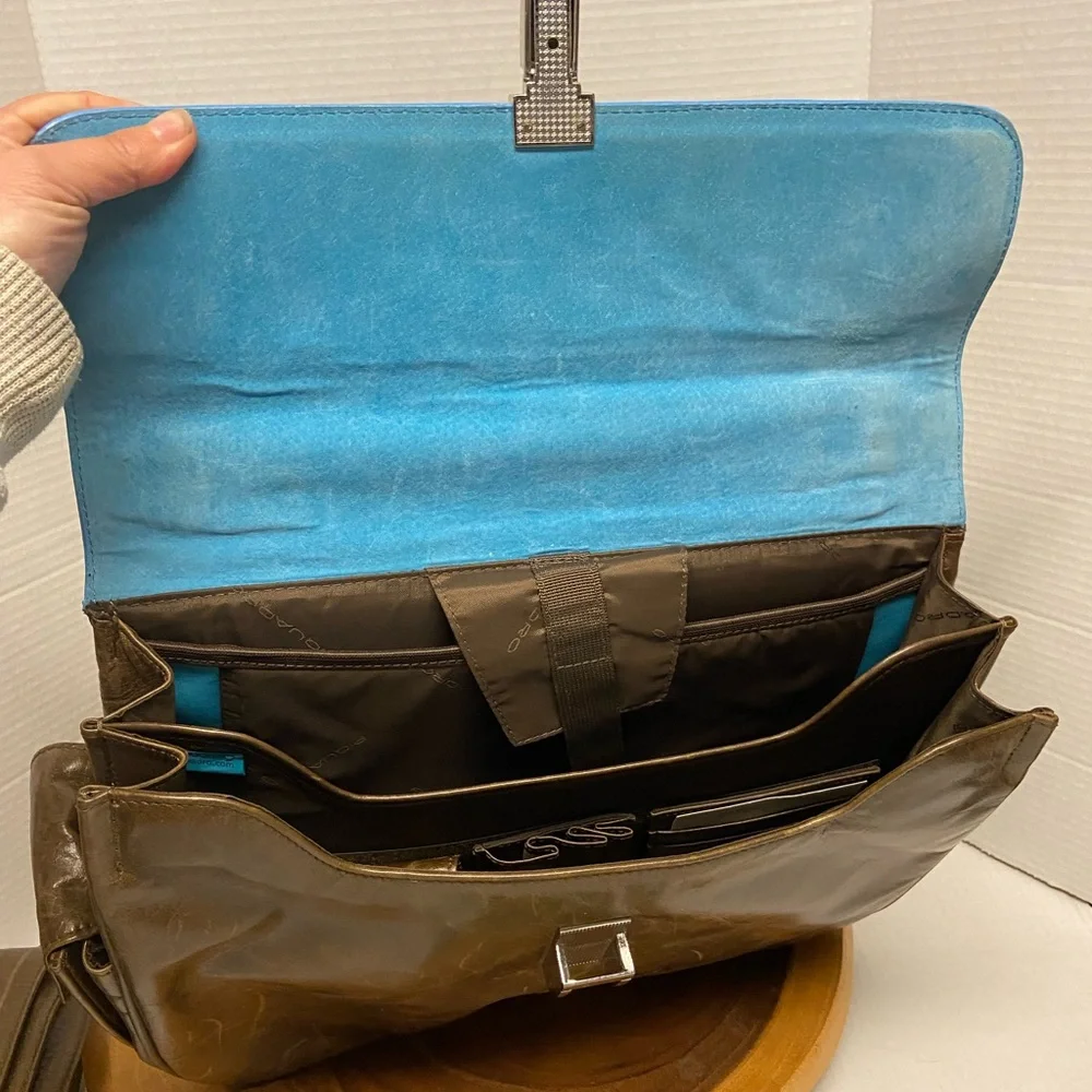 Piquadro Leather Lap Top Bag